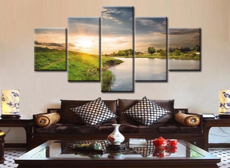 Dawn On The River Canvas Wall Art