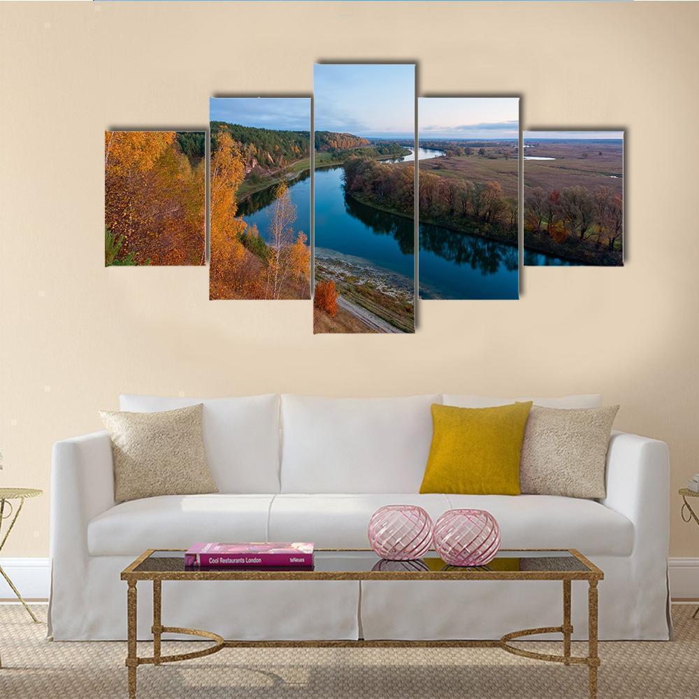 Dawn Over River Nature Canvas Wall Art