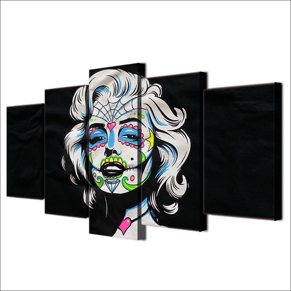 Day Of The Dead Face Marilyn Monro Celebrity Canvas Wall Art