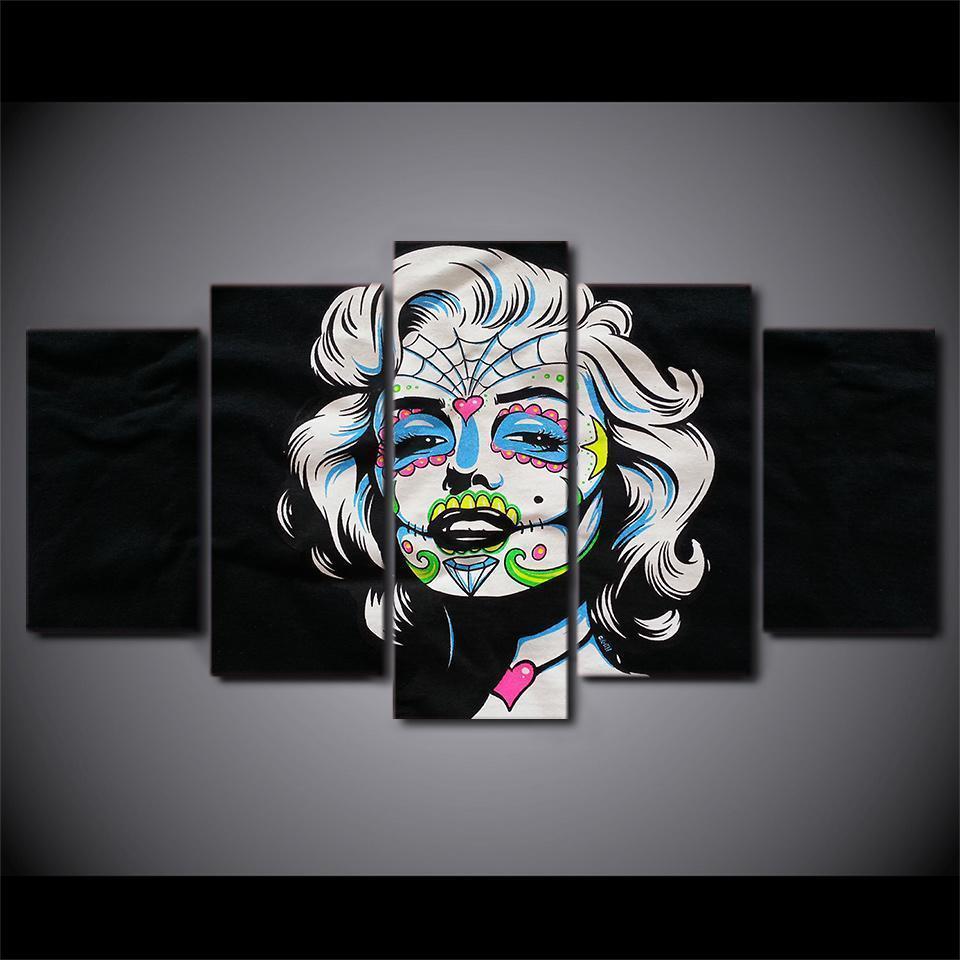 Day Of The Dead Face Marilyn Monro Celebrity Canvas Wall Art