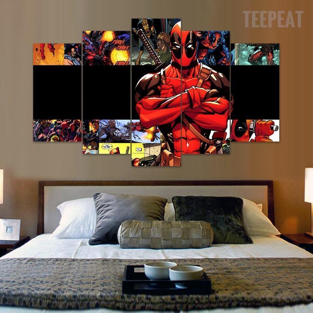 Deadpool Compiliation Marvel Canvas Wall Art
