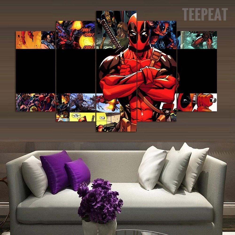 Deadpool Compiliation Marvel Canvas Wall Art