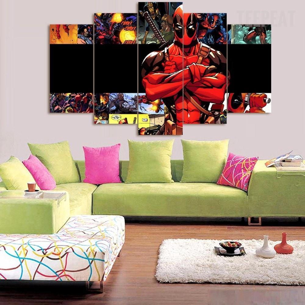 Deadpool Compiliation Marvel Canvas Wall Art