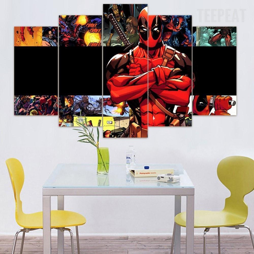 Deadpool Compiliation Marvel Canvas Wall Art