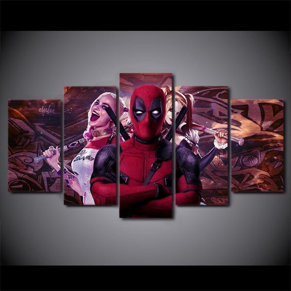 Deadpool Harley Quinn Marvel Canvas Wall Art