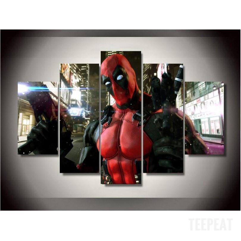 Deadpool In City Marvel Canvas Wall Art