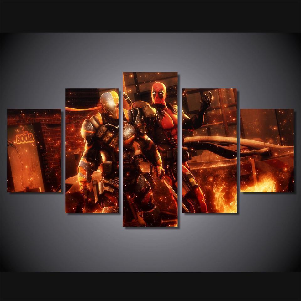 Deadpool Vs Deathstroke Marvel Canvas Wall Art