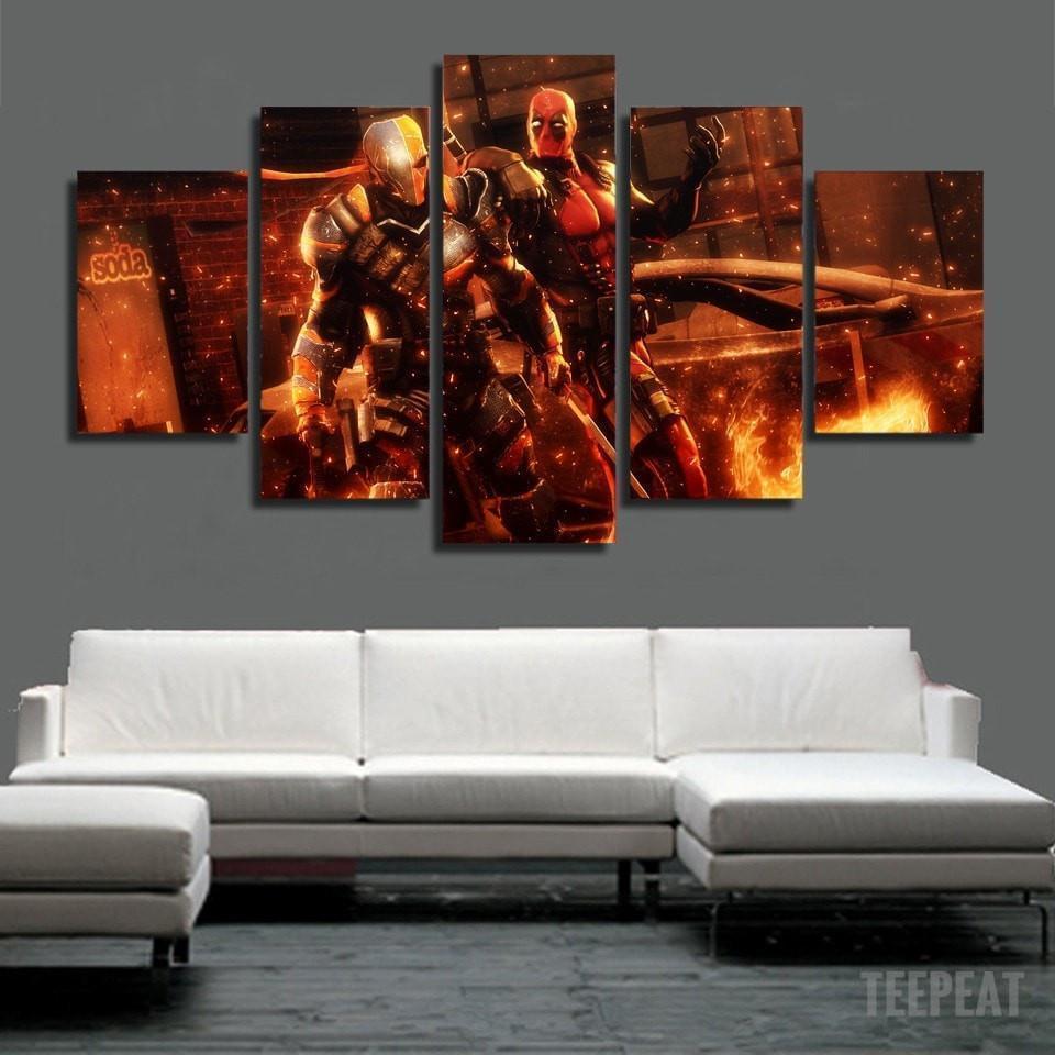 Deadpool Vs Deathstroke Marvel Canvas Wall Art
