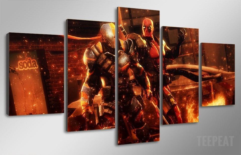 Deadpool Vs Deathstroke Marvel Canvas Wall Art
