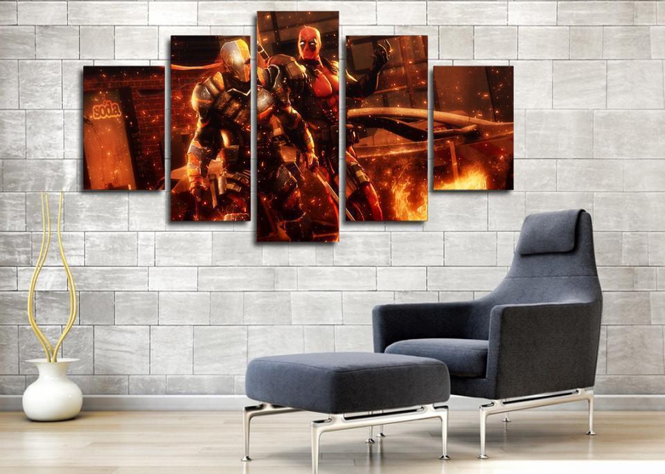 Deadpool Vs Deathstroke Marvel Canvas Wall Art