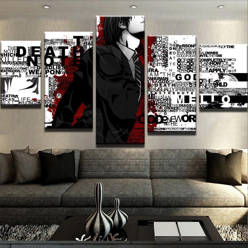 Death Note Abstract Anime Canvas Wall Art