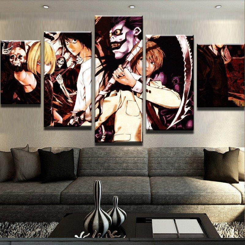 Death Note Characters 6 Anime Canvas Wall Art