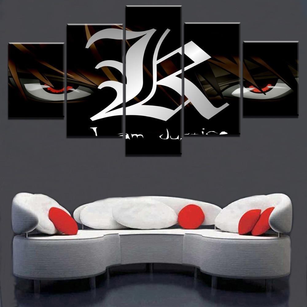 Death Note Kira Logo Anime Canvas Wall Art