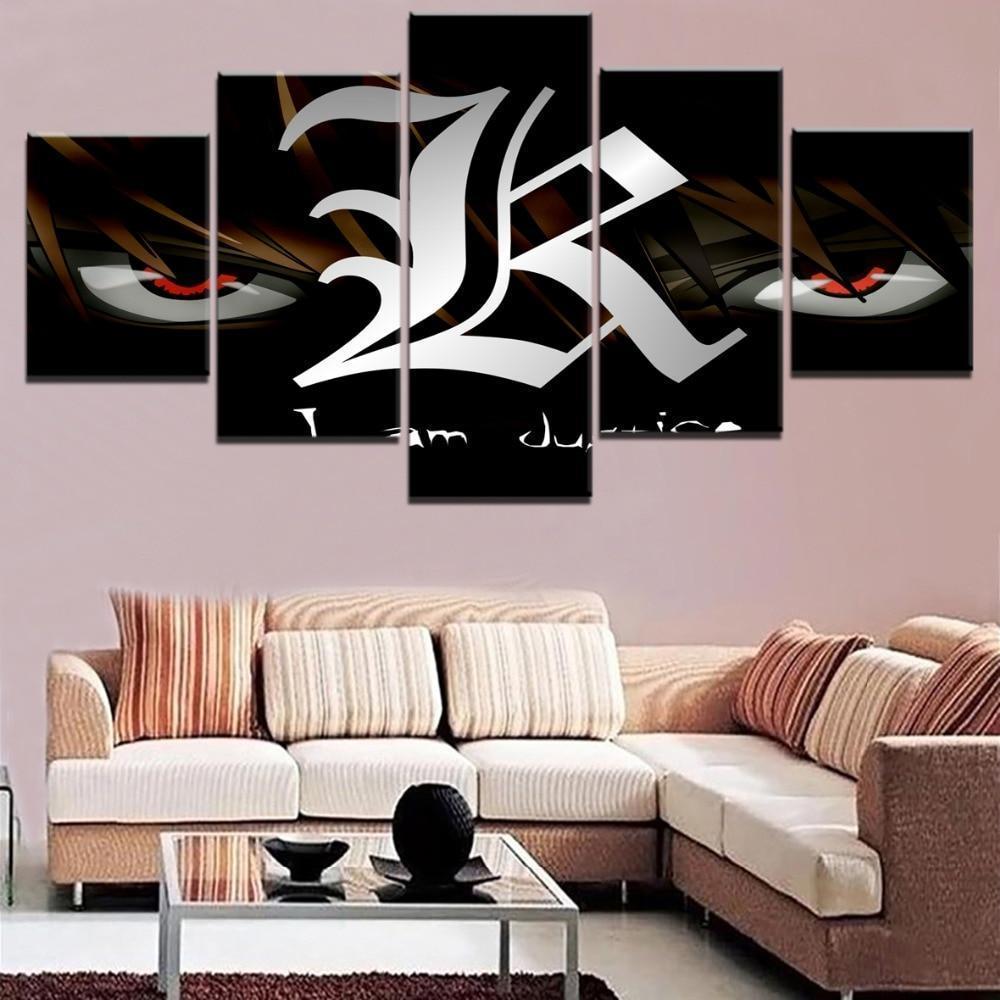 Death Note Kira Logo Anime Canvas Wall Art