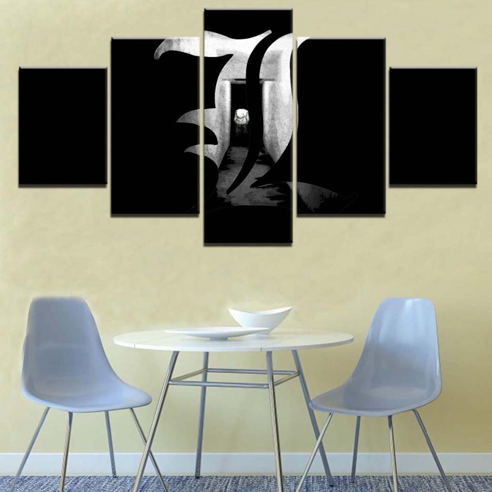 Death Note L Logo Anime Canvas Wall Art