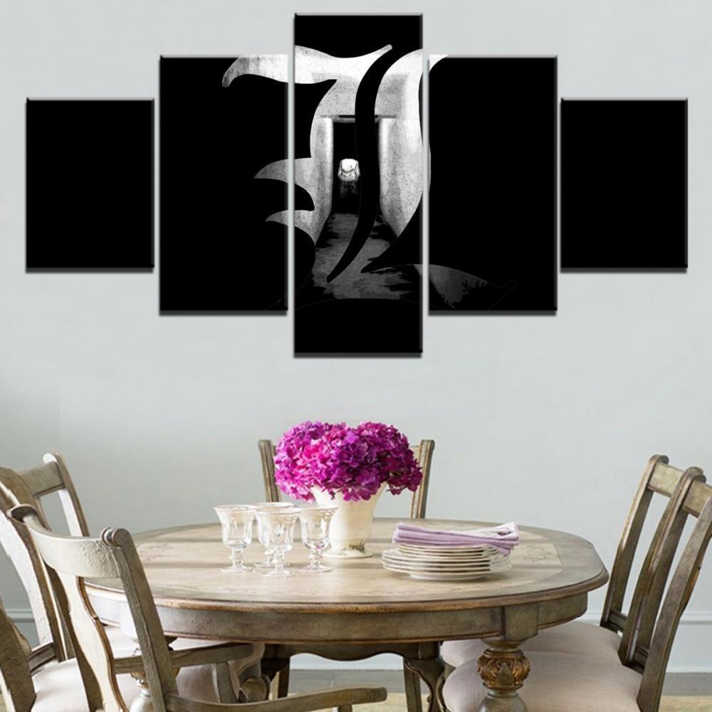 Death Note L Logo Anime Canvas Wall Art