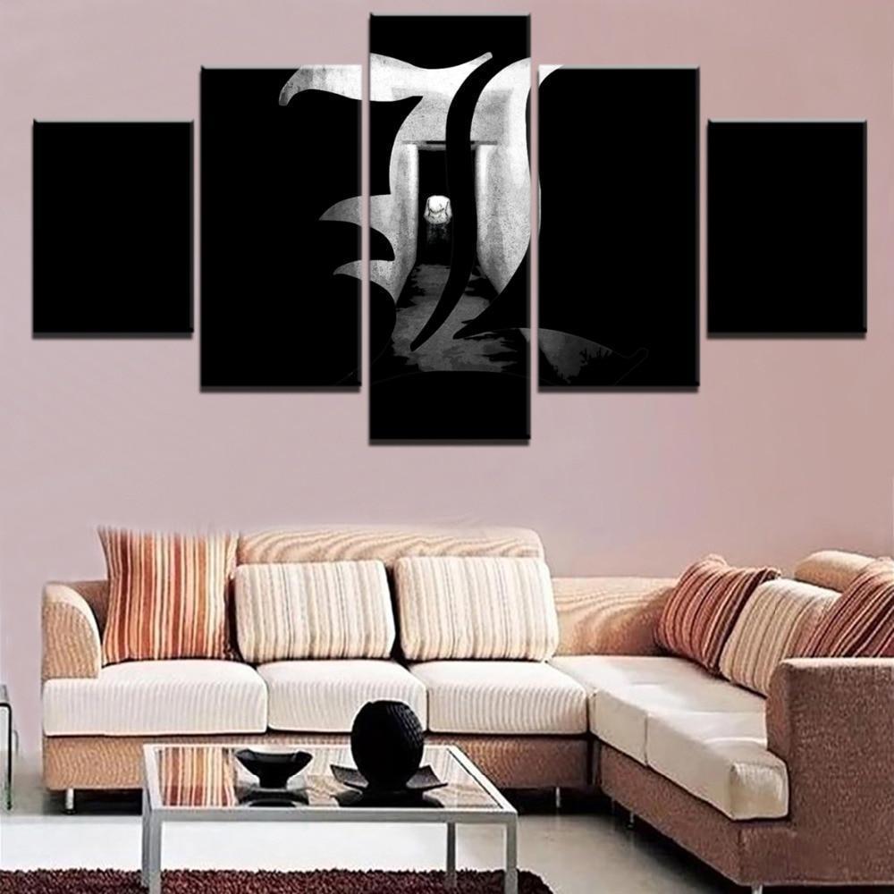 Death Note L Logo Anime Canvas Wall Art