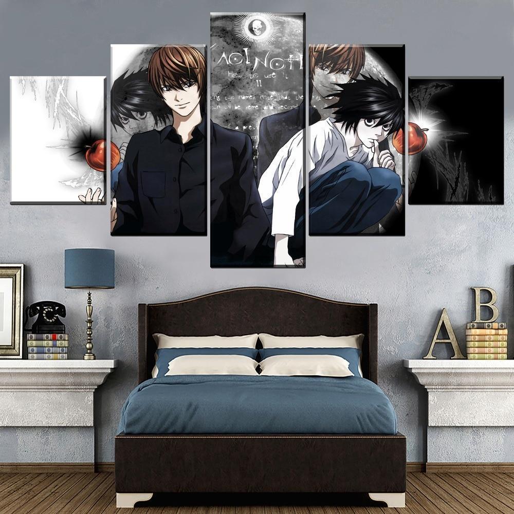 Death Note L Vs. Kira 5 Anime Canvas Wall Art