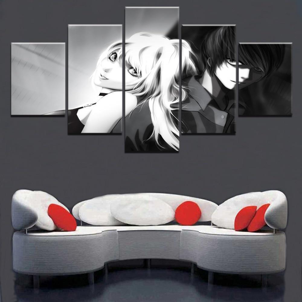 Death Note Light Yagami And Misa Amane 1 Anime Canvas Wall Art