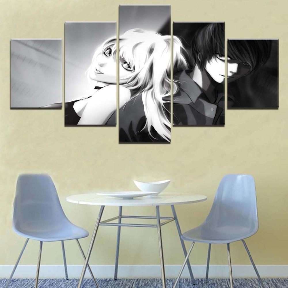 Death Note Light Yagami And Misa Amane 1 Anime Canvas Wall Art