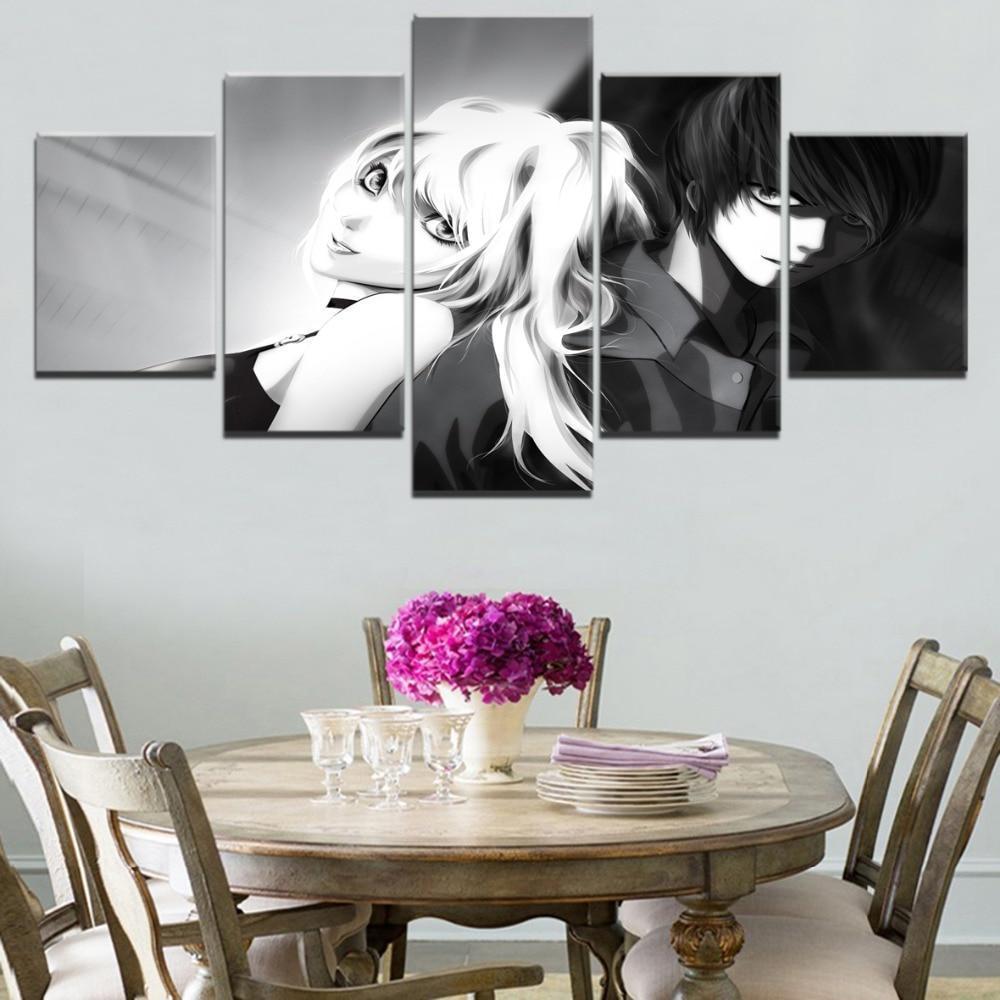 Death Note Light Yagami And Misa Amane 1 Anime Canvas Wall Art