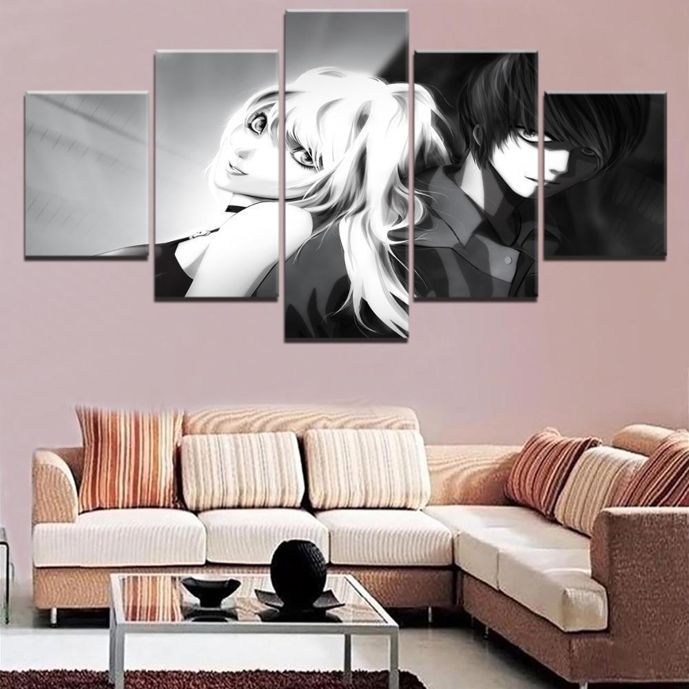 Death Note Light Yagami And Misa Amane 1 Anime Canvas Wall Art
