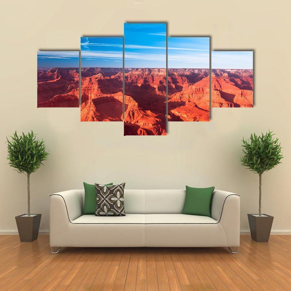 Deep Orange Sunset At The Grand Canyon Nature Canvas Wall Art