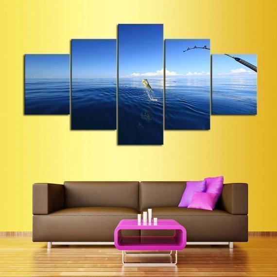Deep Saltwater Fishing Canvas Wall Art