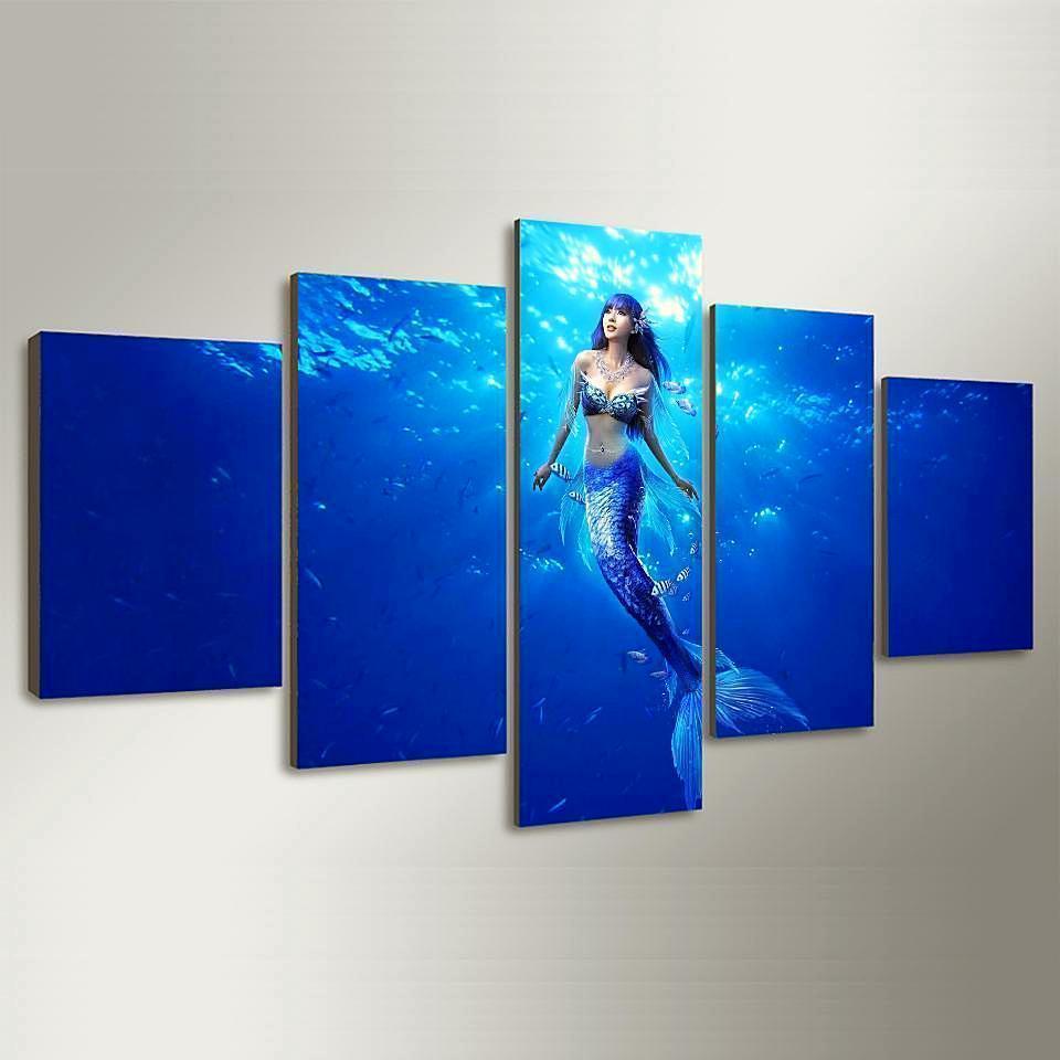Deep Sea Mermaid Ocean Canvas Wall Art