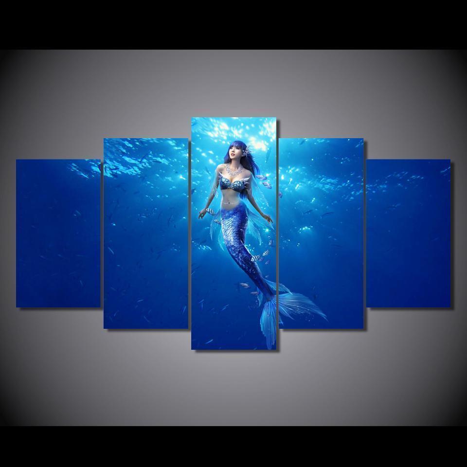 Deep Sea Mermaid Ocean Canvas Wall Art