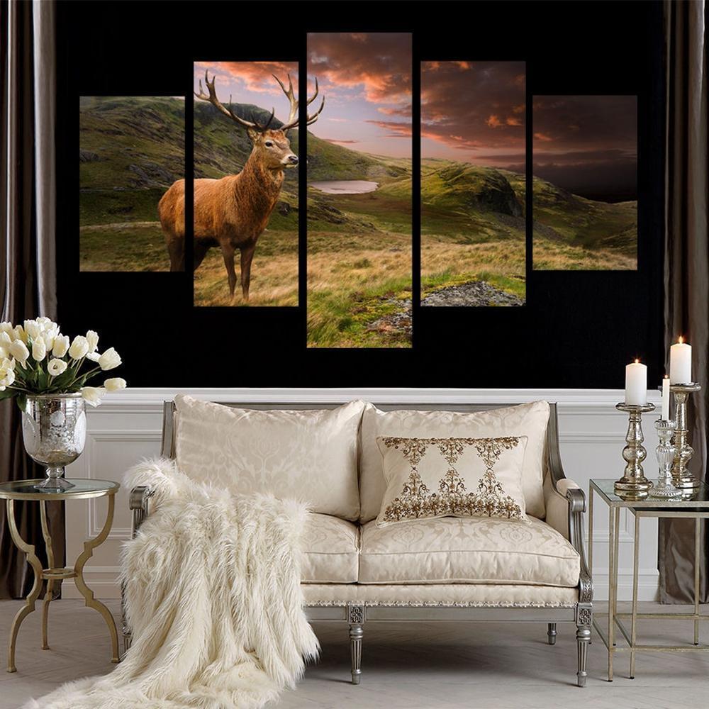 Deer Antelope On The Plateau Animal Canvas Wall Art