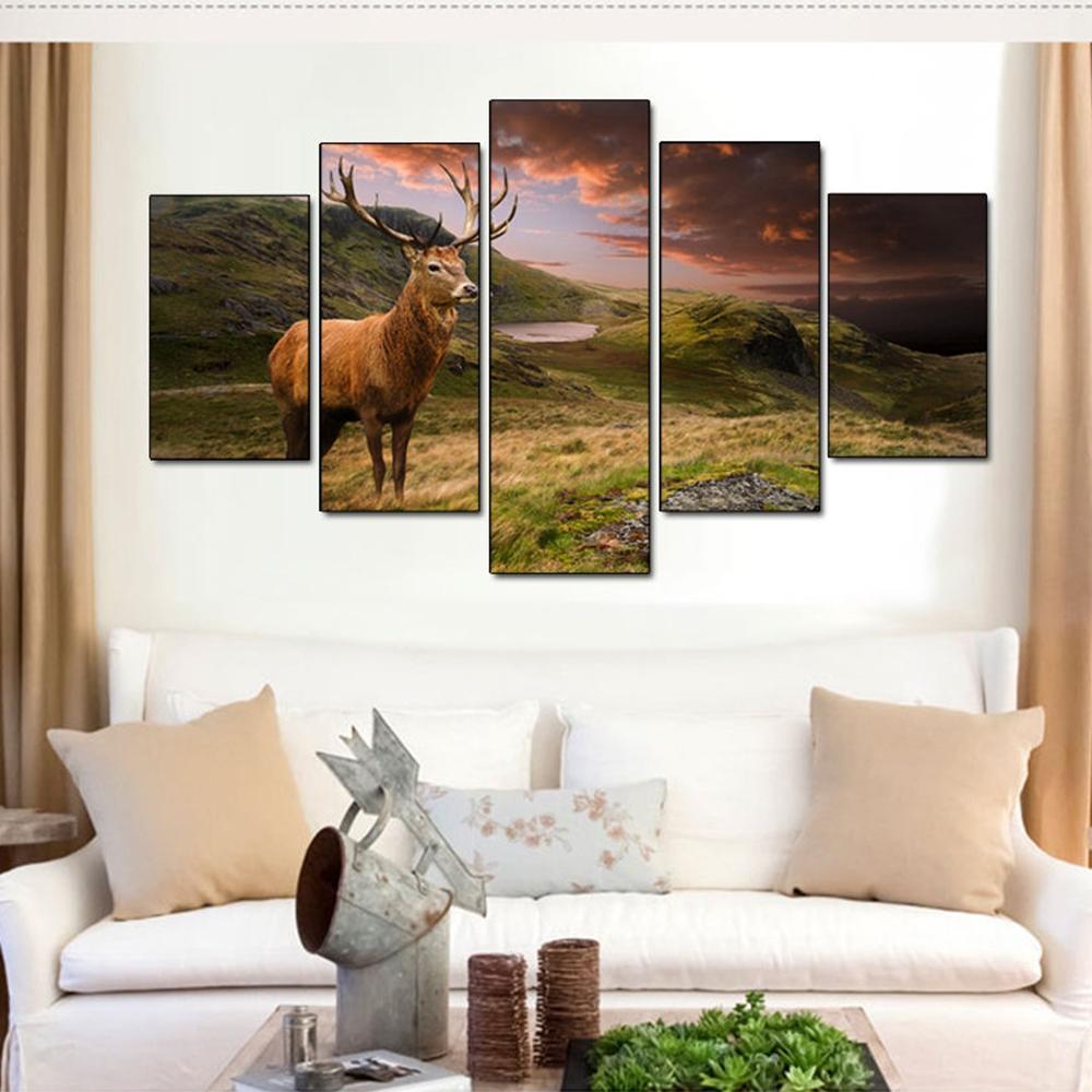 Deer Antelope On The Plateau Animal Canvas Wall Art