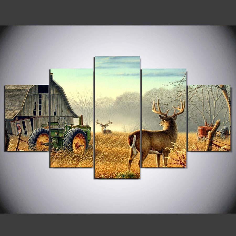 Deer Cuadrosation Animal Canvas Wall Art