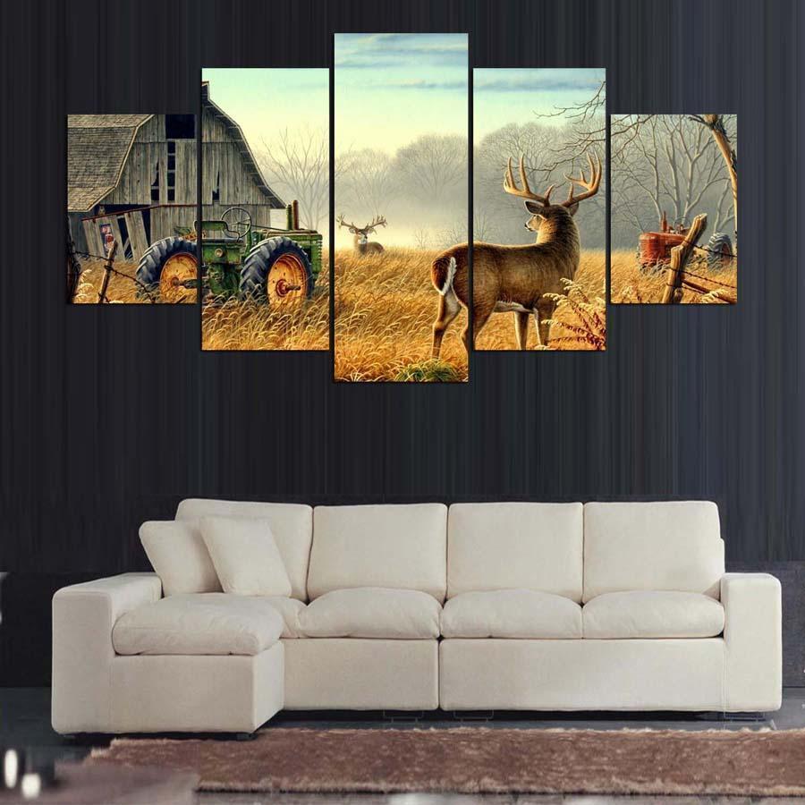 Deer Cuadrosation Animal Canvas Wall Art
