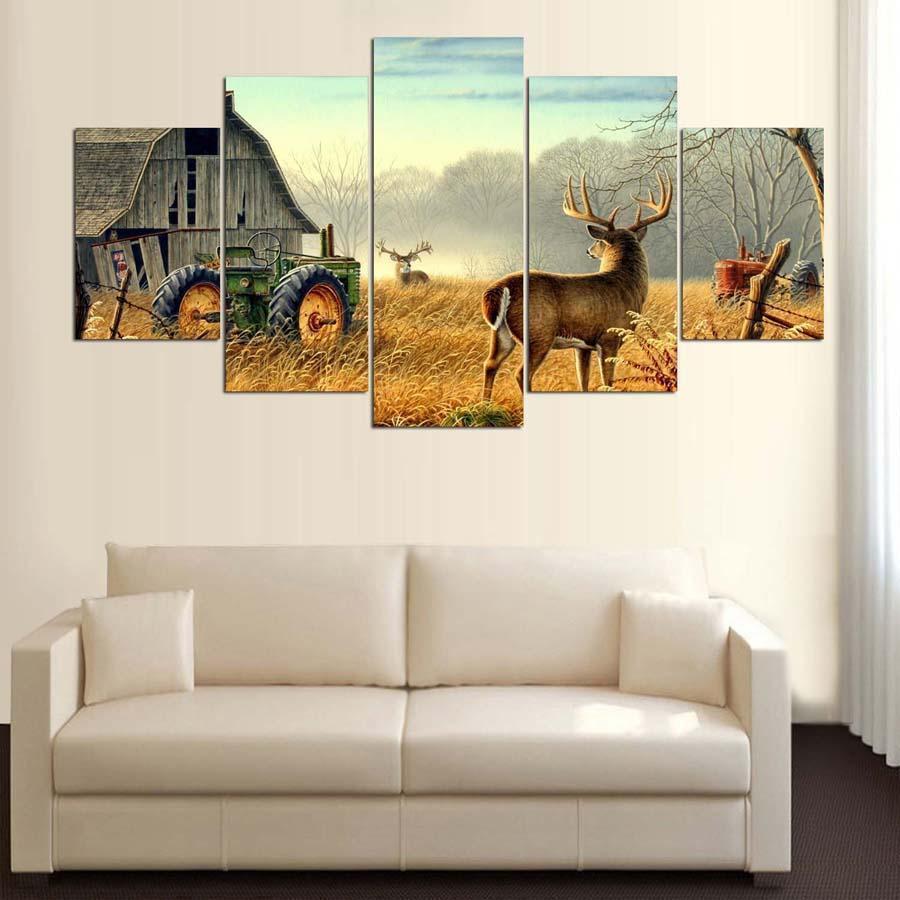 Deer Cuadrosation Animal Canvas Wall Art