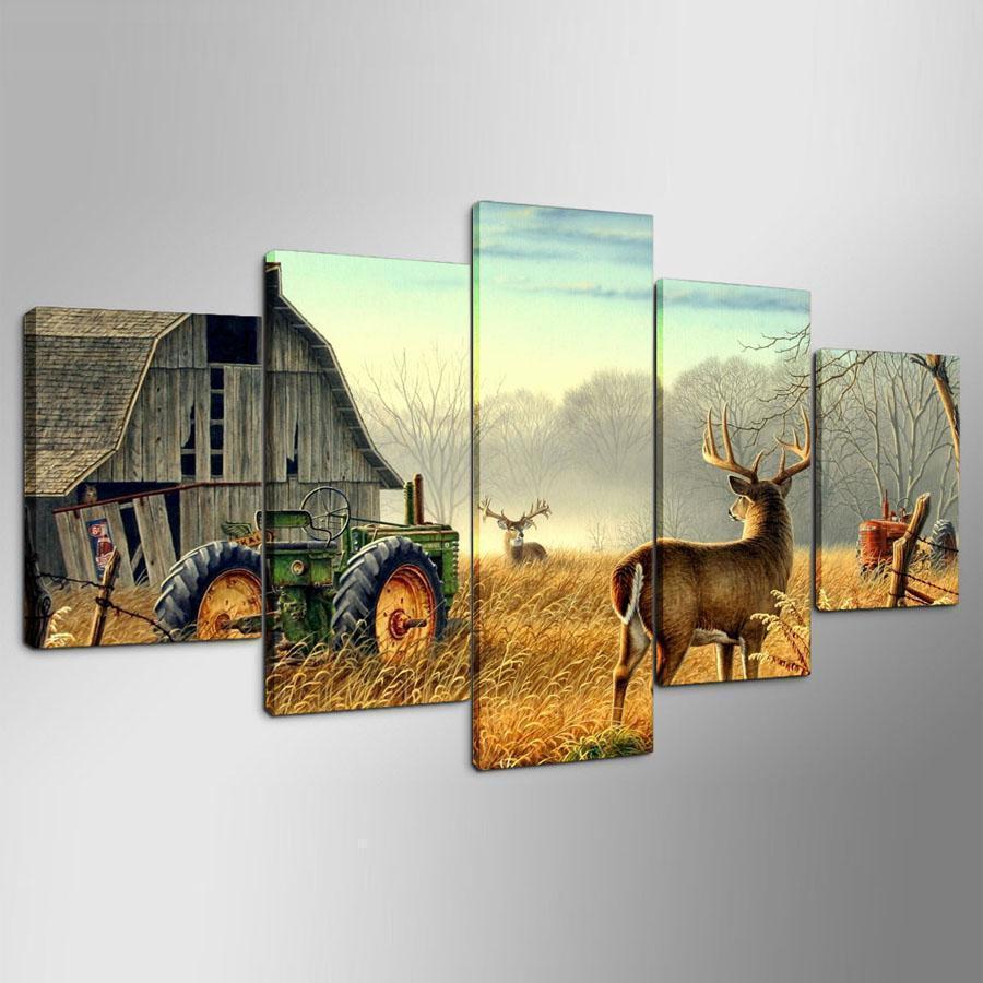 Deer Cuadrosation Animal Canvas Wall Art