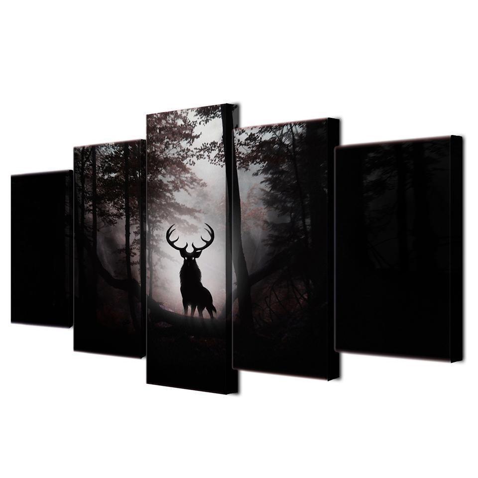 Deer Elk Moose Reindeer Animal Canvas Wall Art