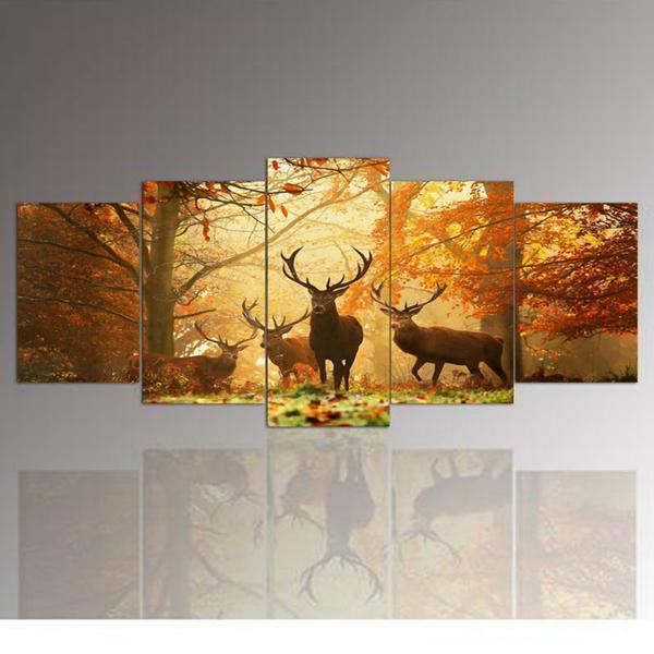 Deer Forest Animal Canvas Wall Art