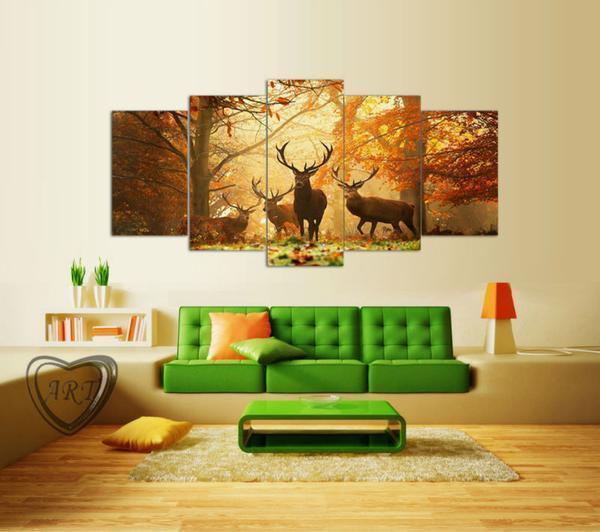 Deer Forest Animal Canvas Wall Art