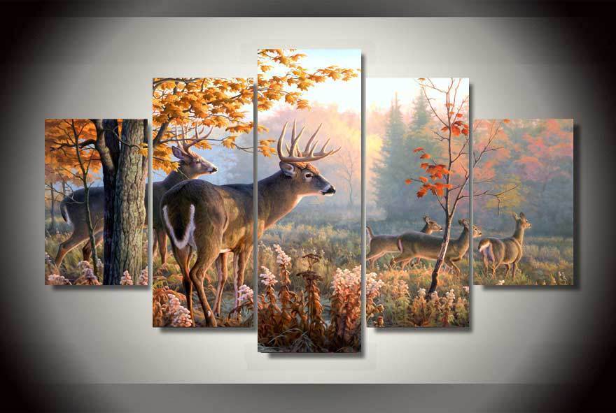 Deers  Animal Canvas Wall Art