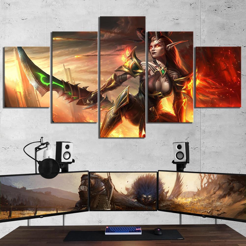 Demon Hunter World of Warcraft Gaming Canvas Wall Art