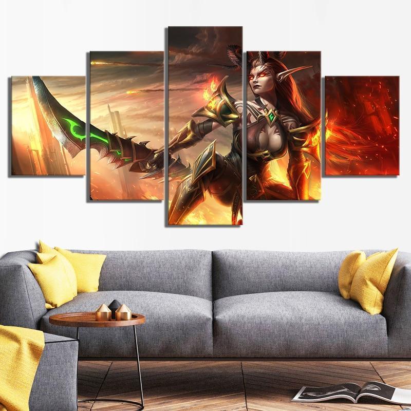 Demon Hunter World of Warcraft Gaming Canvas Wall Art
