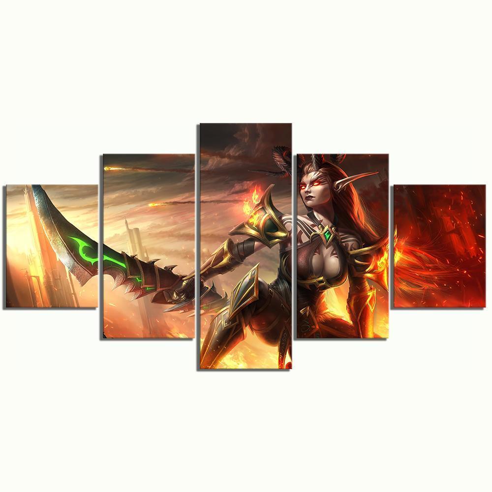 Demon Hunter World of Warcraft Gaming Canvas Wall Art