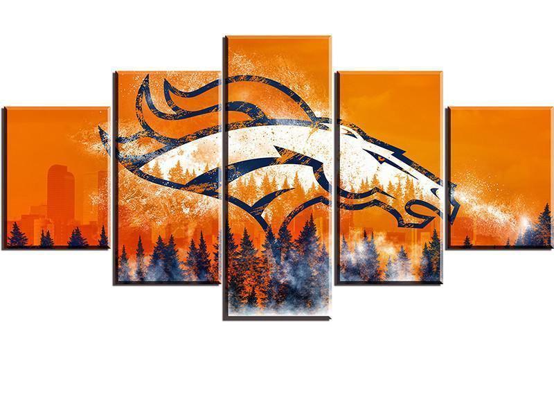 Denver Broncos Football Canvas  Football Canvas Wall Art