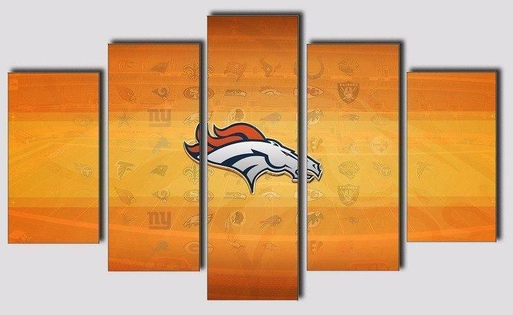 Denver Broncos Logo Poster  Football Canvas Wall Art