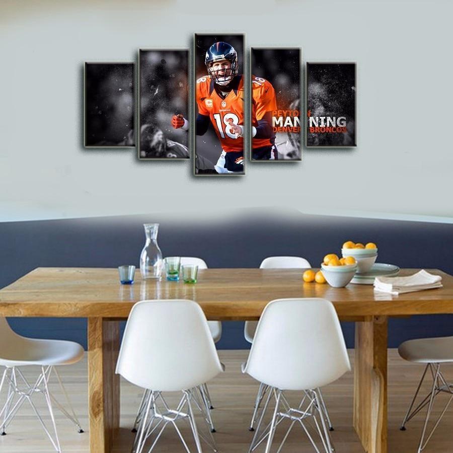 Denver Broncos Star Peyton Manning  Football Canvas Wall Art