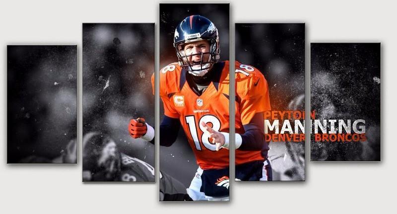 Denver Broncos Star Peyton Manning  Football Canvas Wall Art