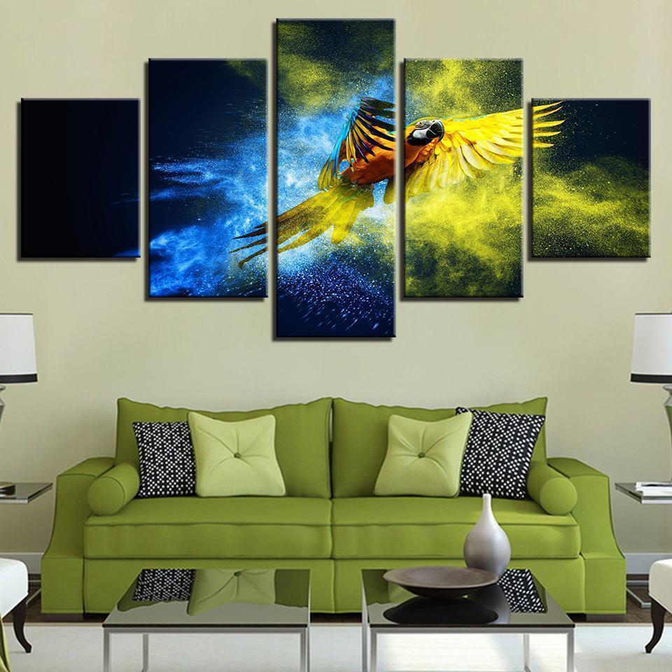 Derevya Popugay Polet Parrot Wings Animal Canvas Wall Art