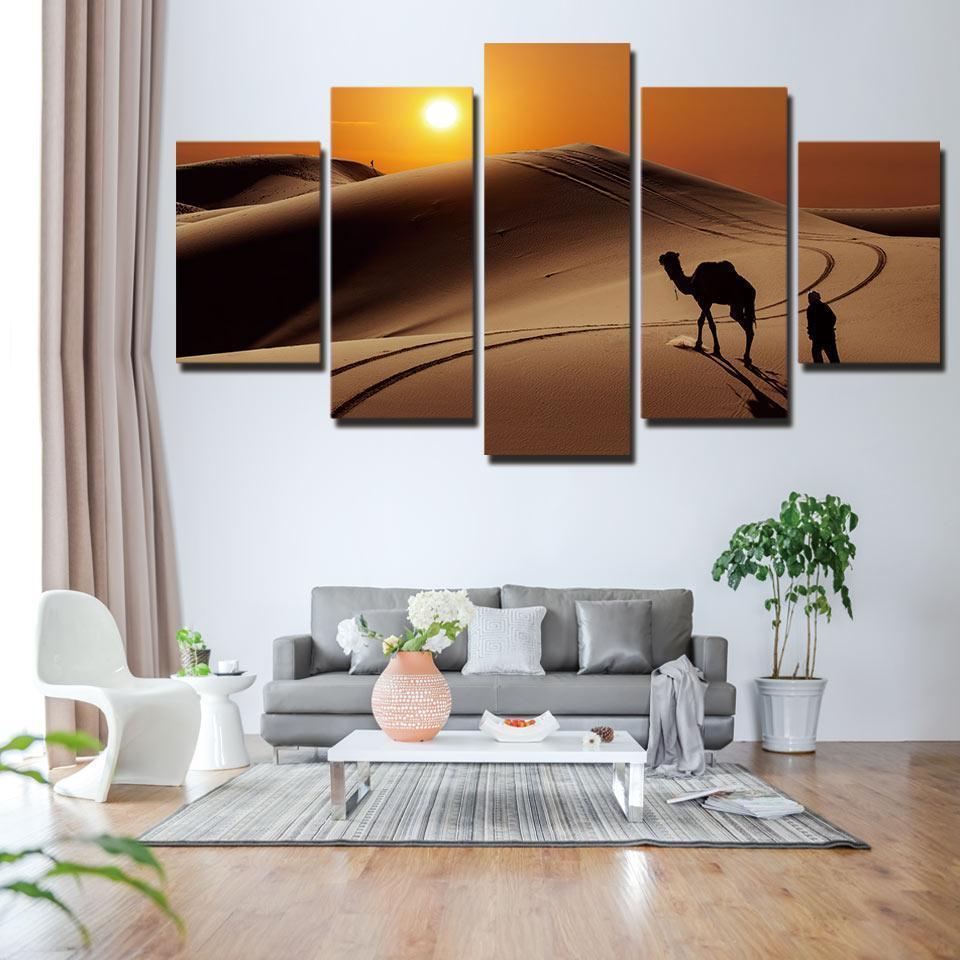 Desert Camel Nature Canvas Wall Art