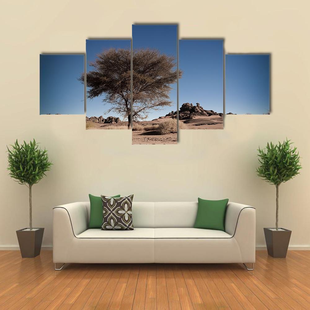 Desert Landscape In Algeria Nature Canvas Wall Art